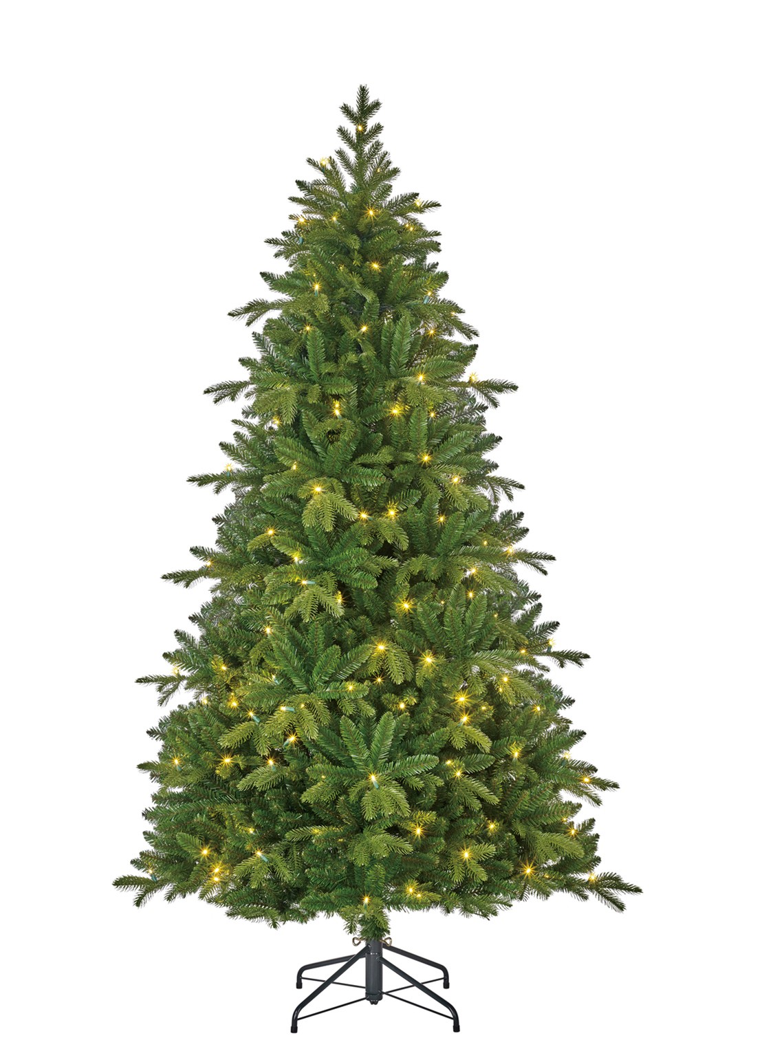 Black box Brampton kunstkerstboom met LED verlichting 230 cm - voorkant 2 groen