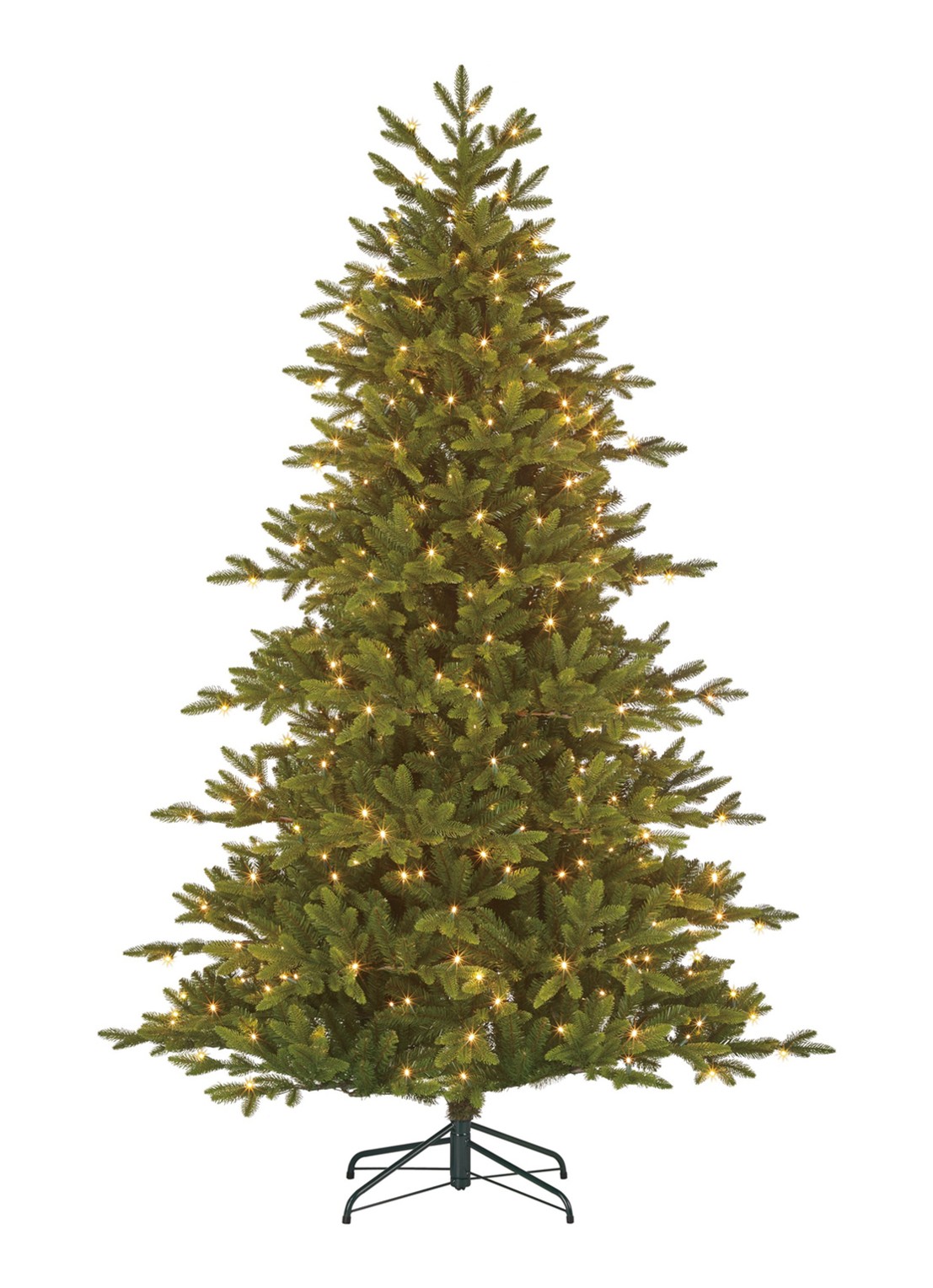 Black box Delmonto kunstkerstboom met LED verlichting 230 cm - voorkant groen