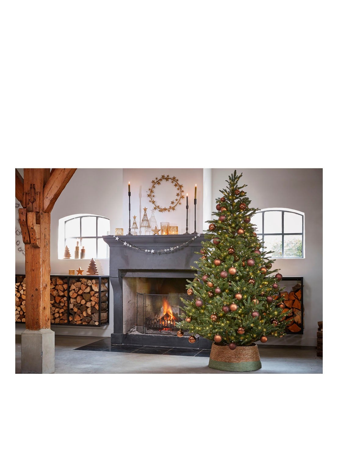 Black box Frasier kunstkerstboom met LED verlichting 185 cm - detail 2 groen