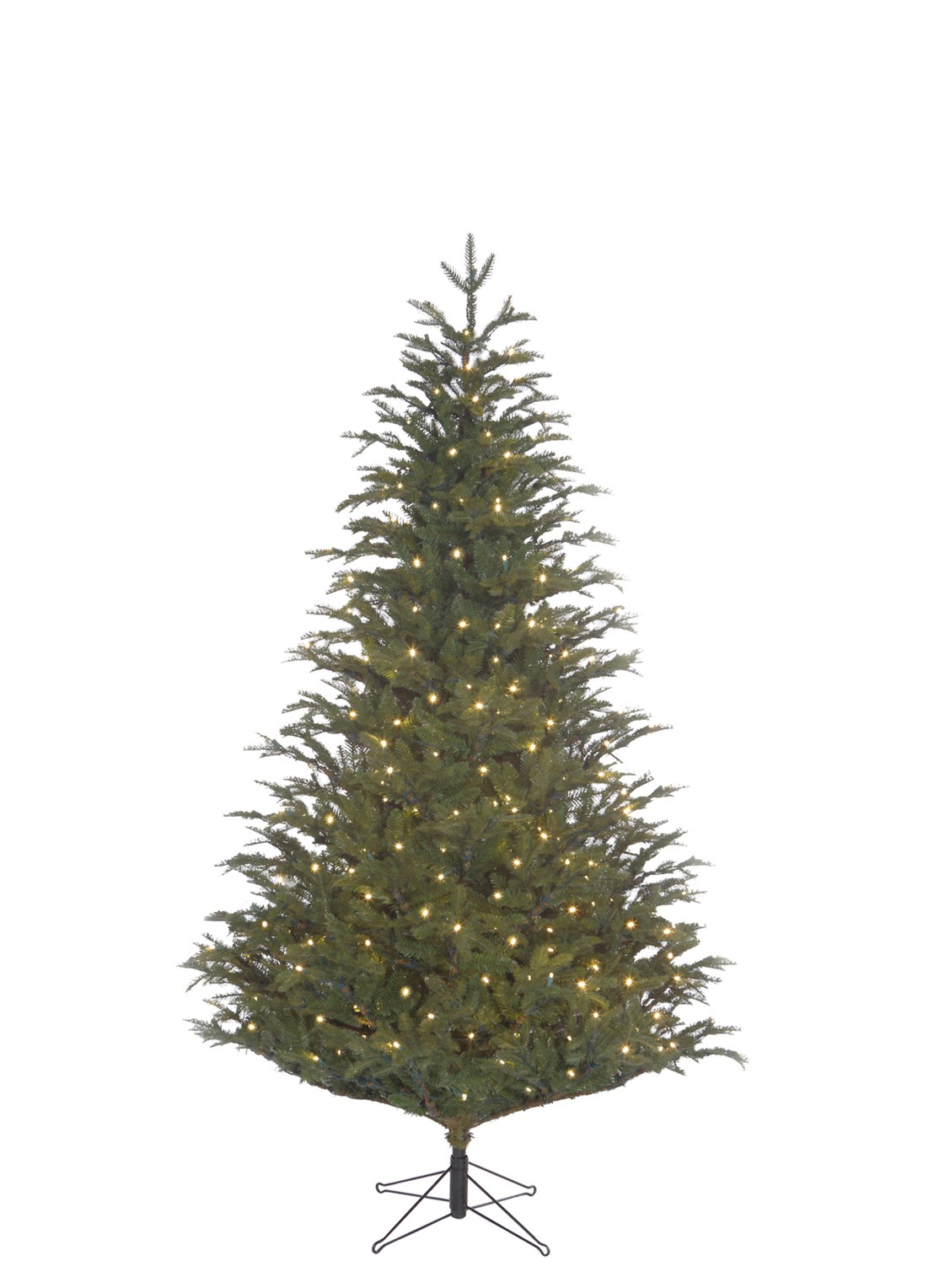 Black box Frasier kunstkerstboom met LED verlichting 185 cm - voorkant 4 groen