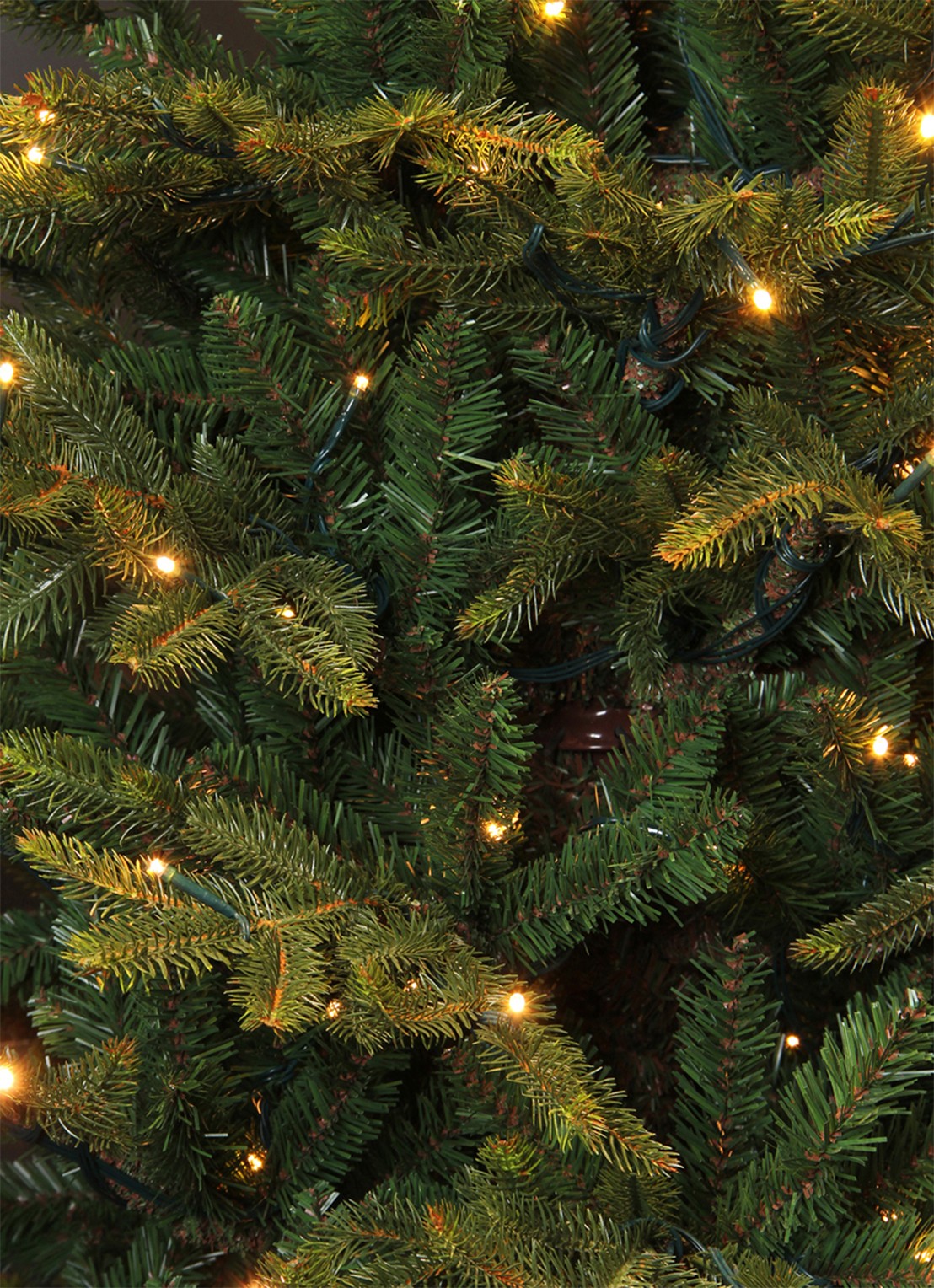 Black box Frasier kunstkerstboom met LED verlichting 215 cm - achterkant groen