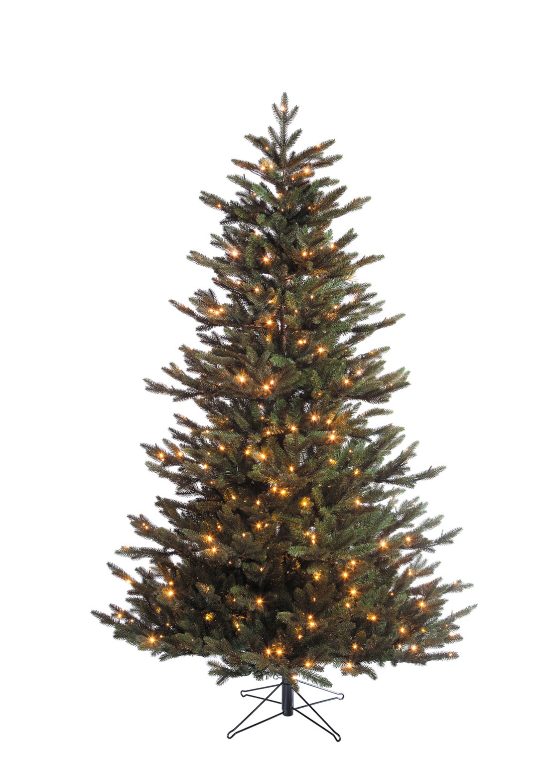 Black box Macallan kunstkerstboom met LED verlichting 215 cm - voorkant donkergroen