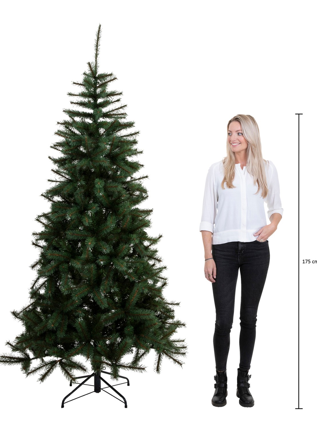 Black box Macallan kunstkerstboom met LED verlichting 230 cm - detail 5 donkergroen
