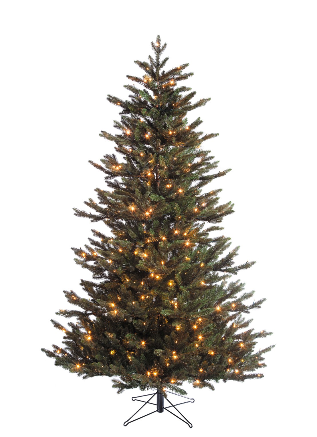 Black box Macallan kunstkerstboom met LED verlichting 230 cm - voorkant 2 donkergroen