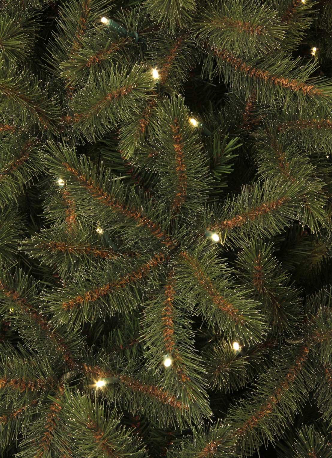 Black box Toronto kunstkerstboom met LED verlichting 185 cm - detail 4 donkergroen