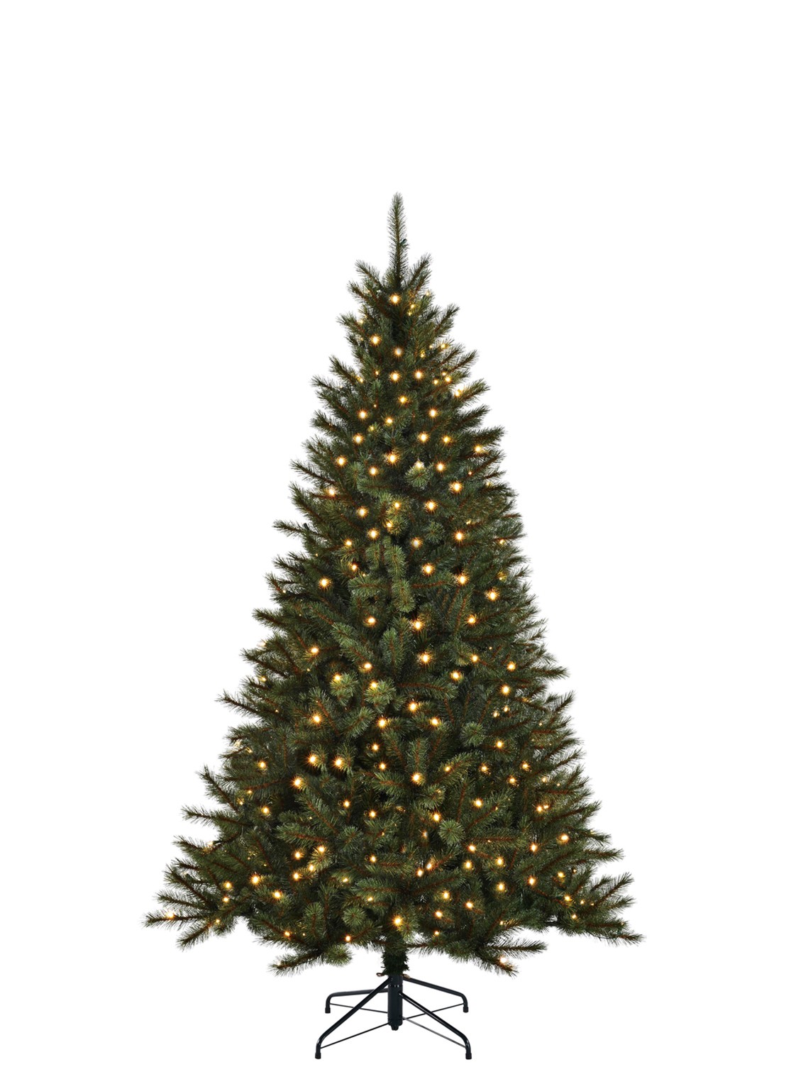 Black box Toronto kunstkerstboom met LED verlichting 185 cm - voorkant donkergroen