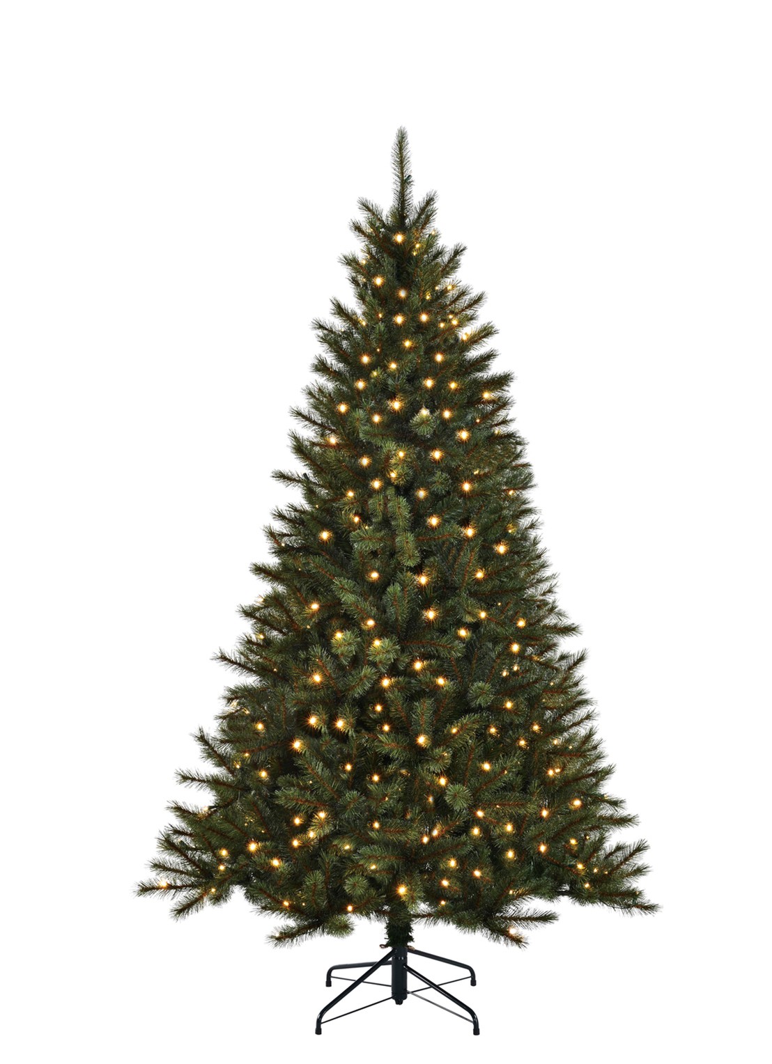 Black box Toronto kunstkerstboom met LED verlichting 215 cm - voorkant 3 groen