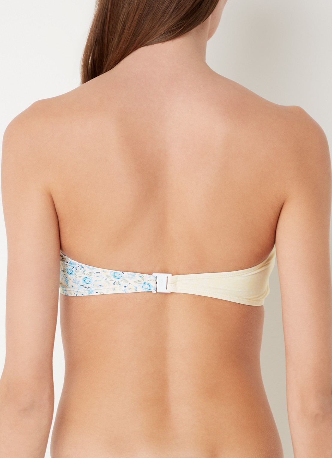 Blackbough Swim Alana bandeau bikinitop met uitneembare vulling en bloemenprint - achterkant 5 lichtgeel