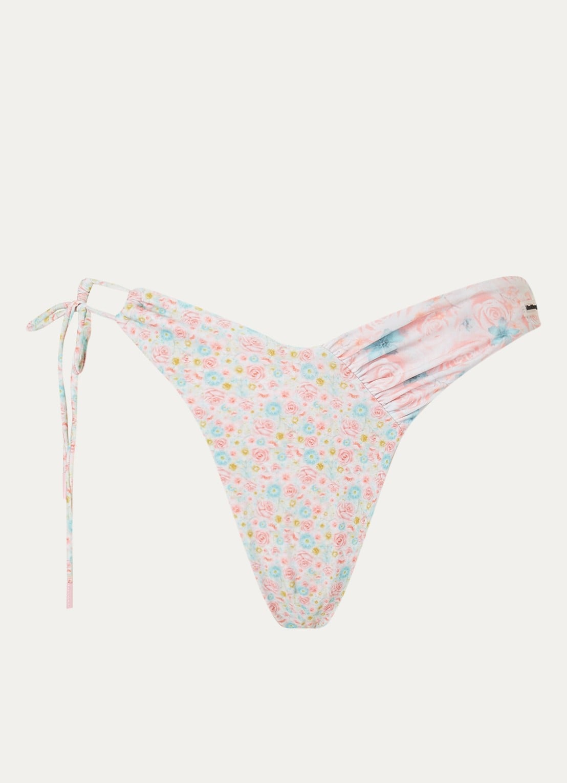 Blackbough Swim Alana brazilian bikinislip met bloemenprint - voorkant lichtroze