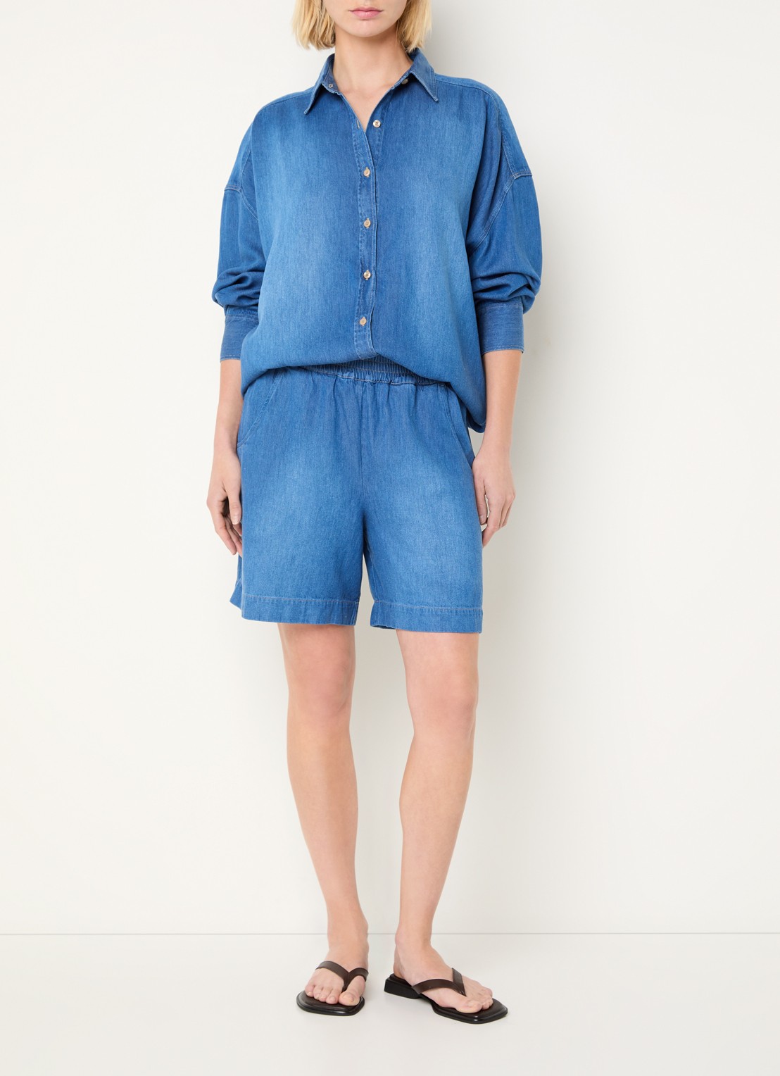BLLMR Dado blouse in linnenblend - voorkant 3 indigo