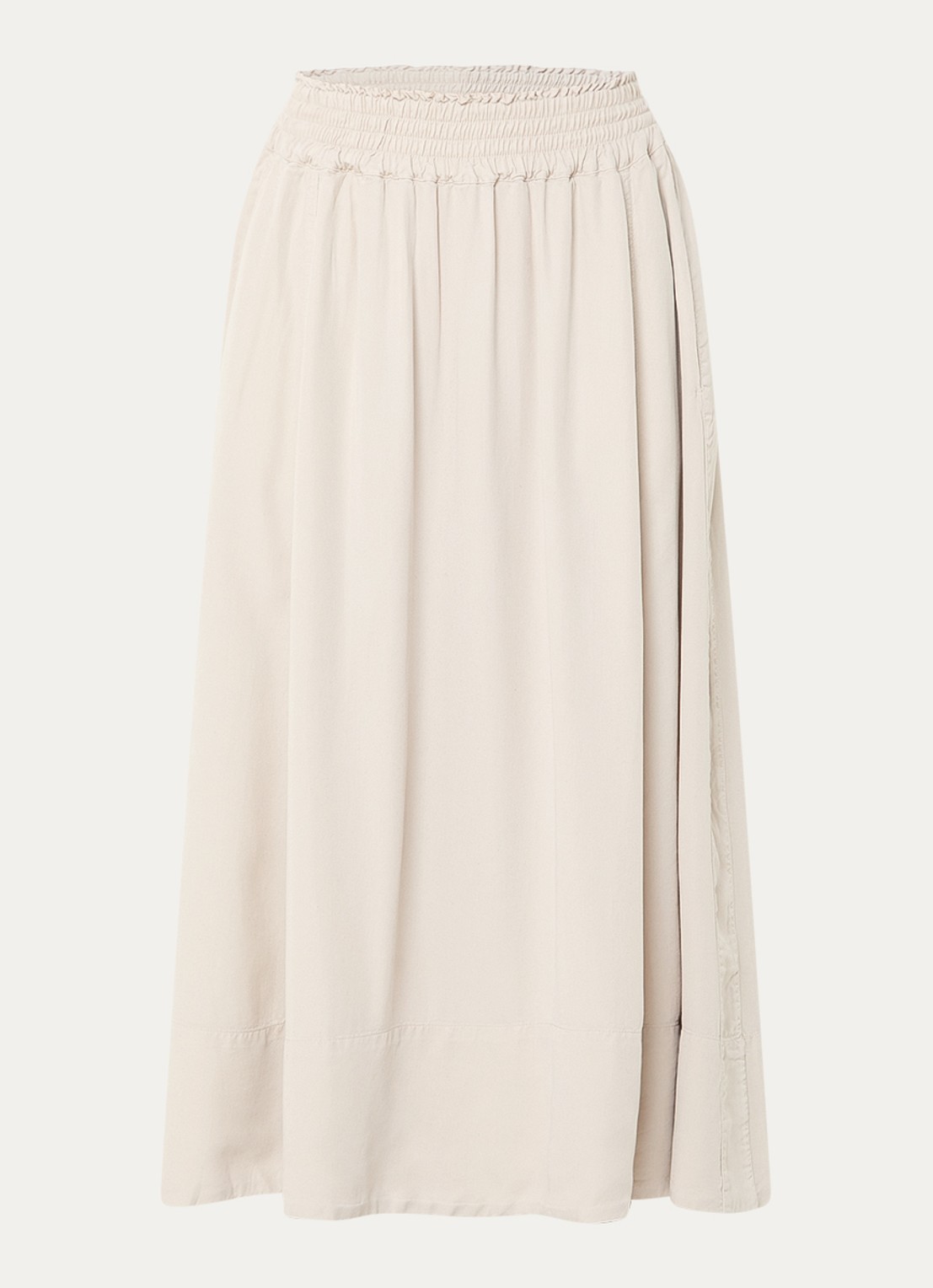 BLLMR Laila midi A-lijn rok met elastische band - voorkant 3 beige
