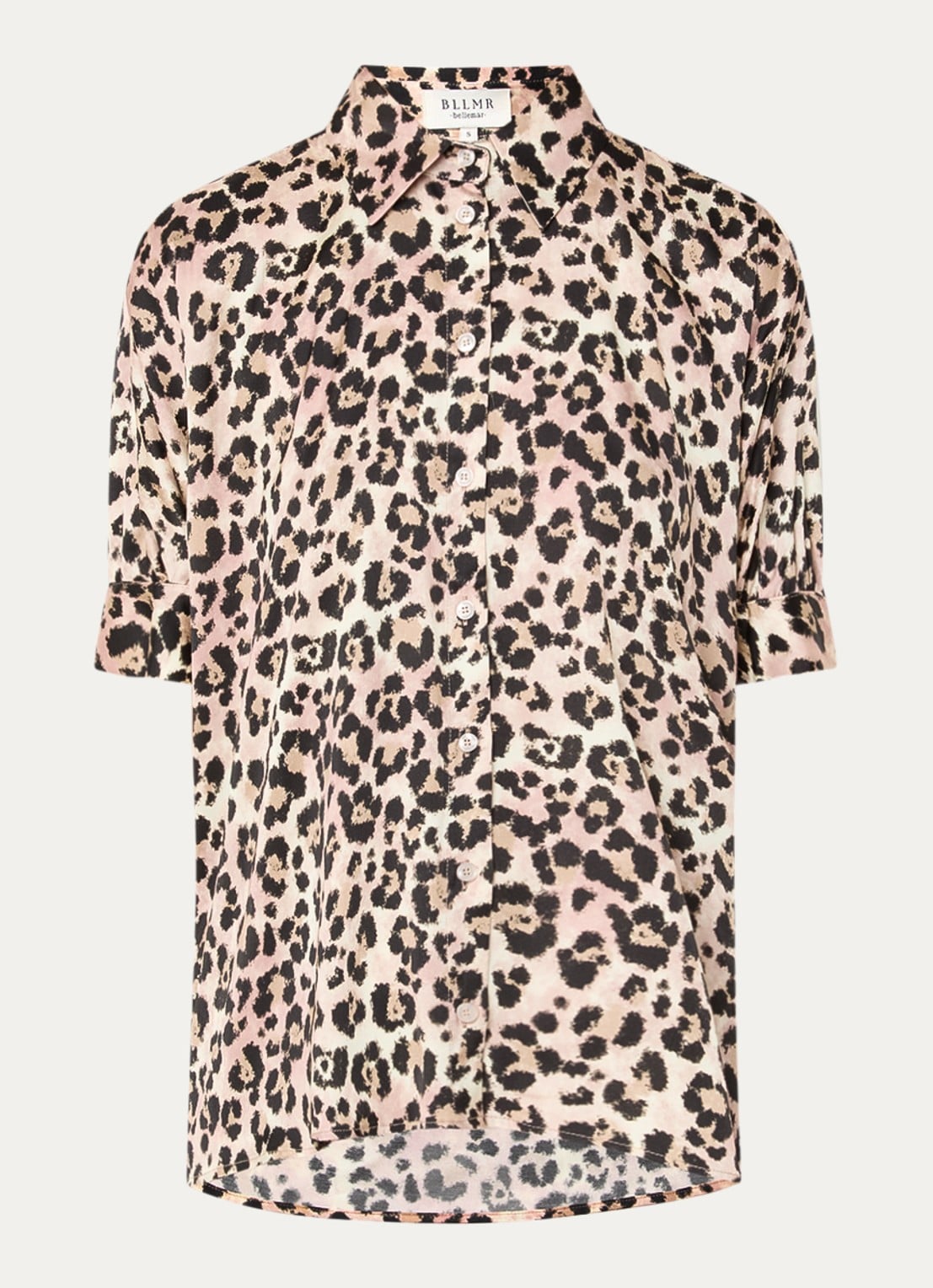 BLLMR Marina blouse met panterprint - voorkant 2 lichtbruin