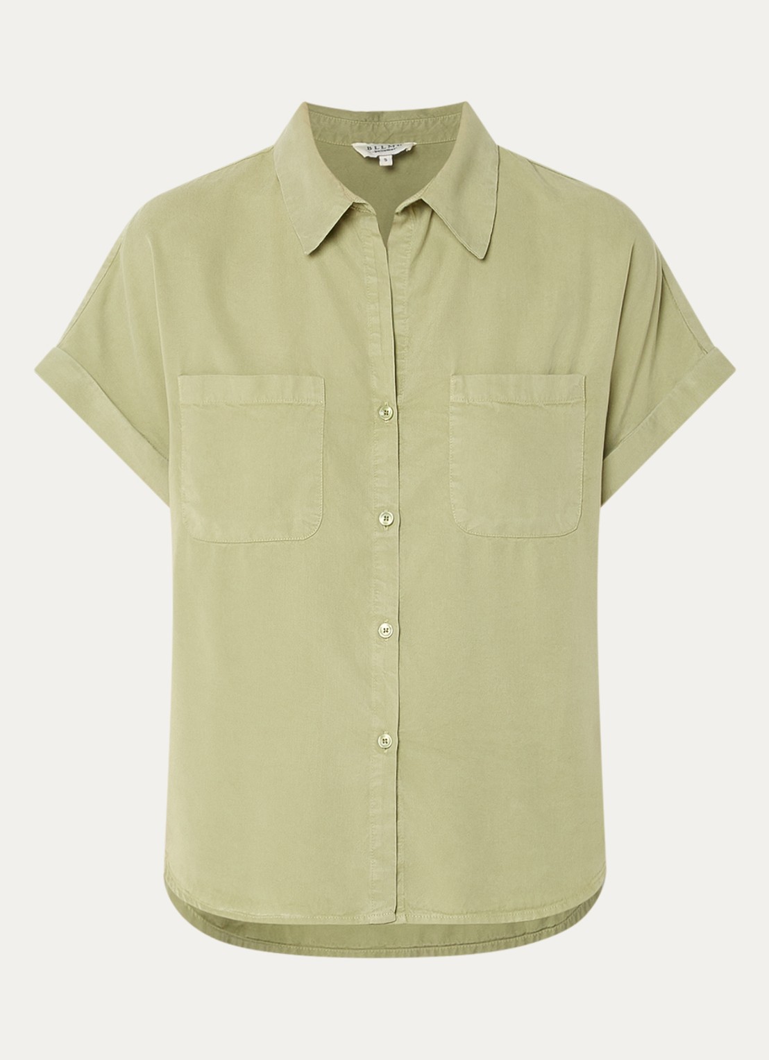 BLLMR Mia blouse met borstzakken - voorkant lindegroen