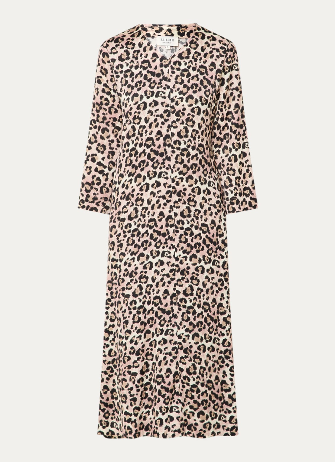 BLLMR Shira maxi jurk met panterprint - voorkant 3 lichtbruin