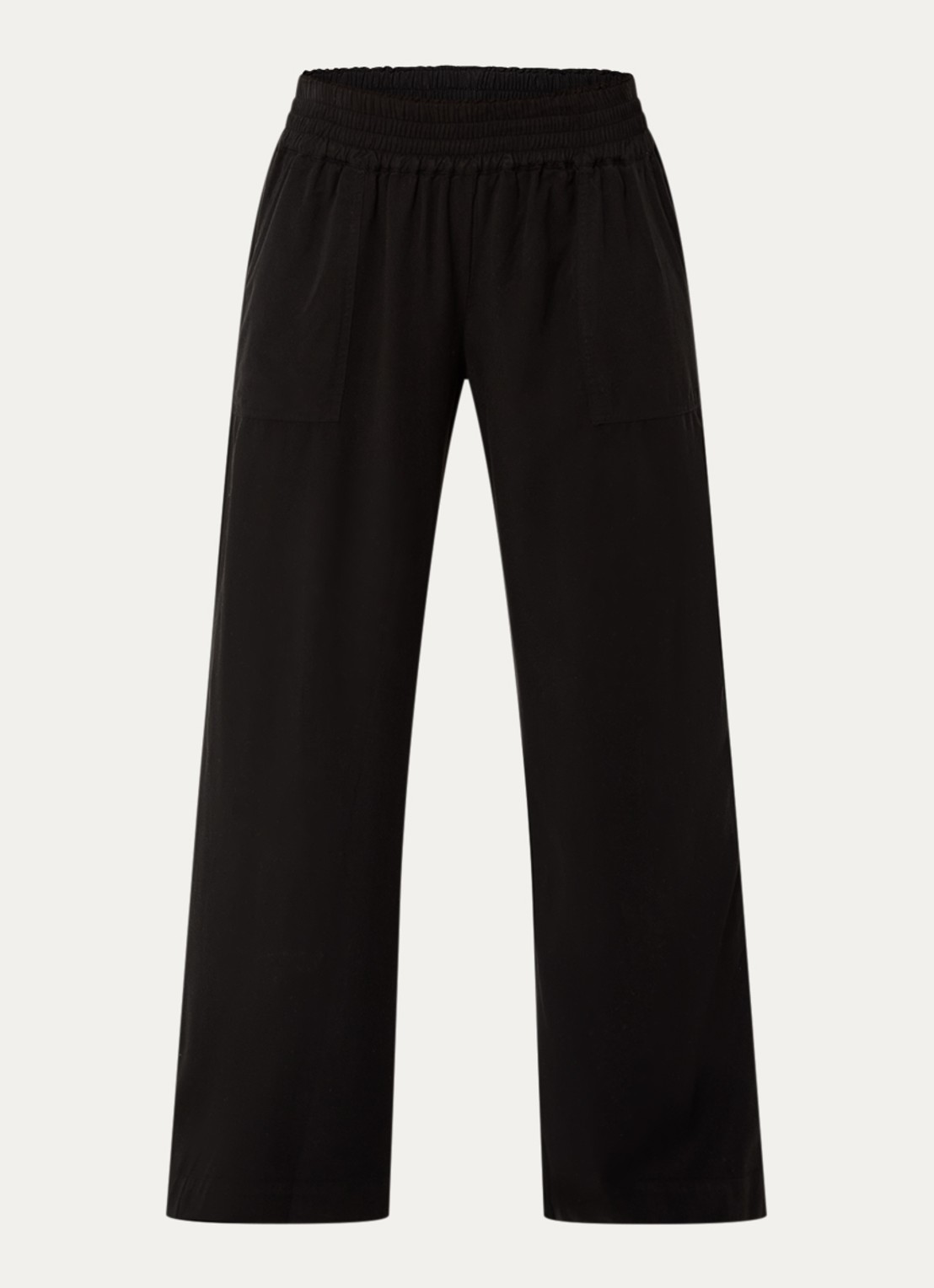 BLLMR Stella high waist straight fit pantalon met opgestikte zakken - voorkant zwart