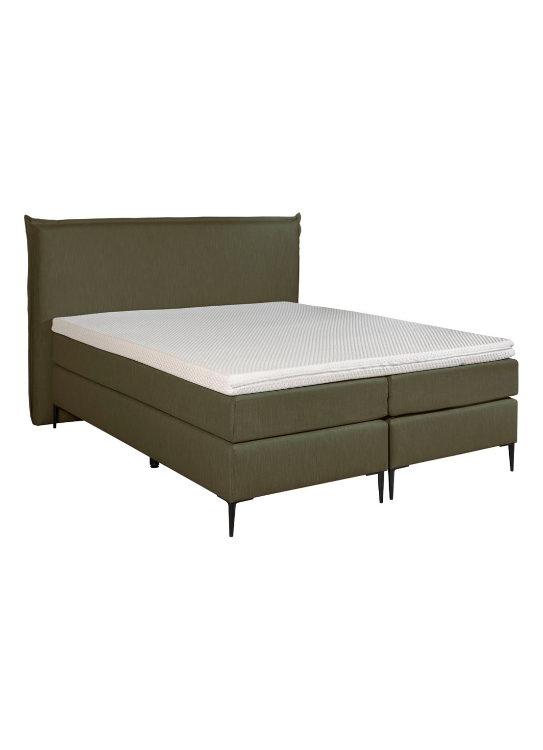 Bloemendaal Capri boxspring combinatie inclusief matras en topper - voorkant 4 olijfgroen