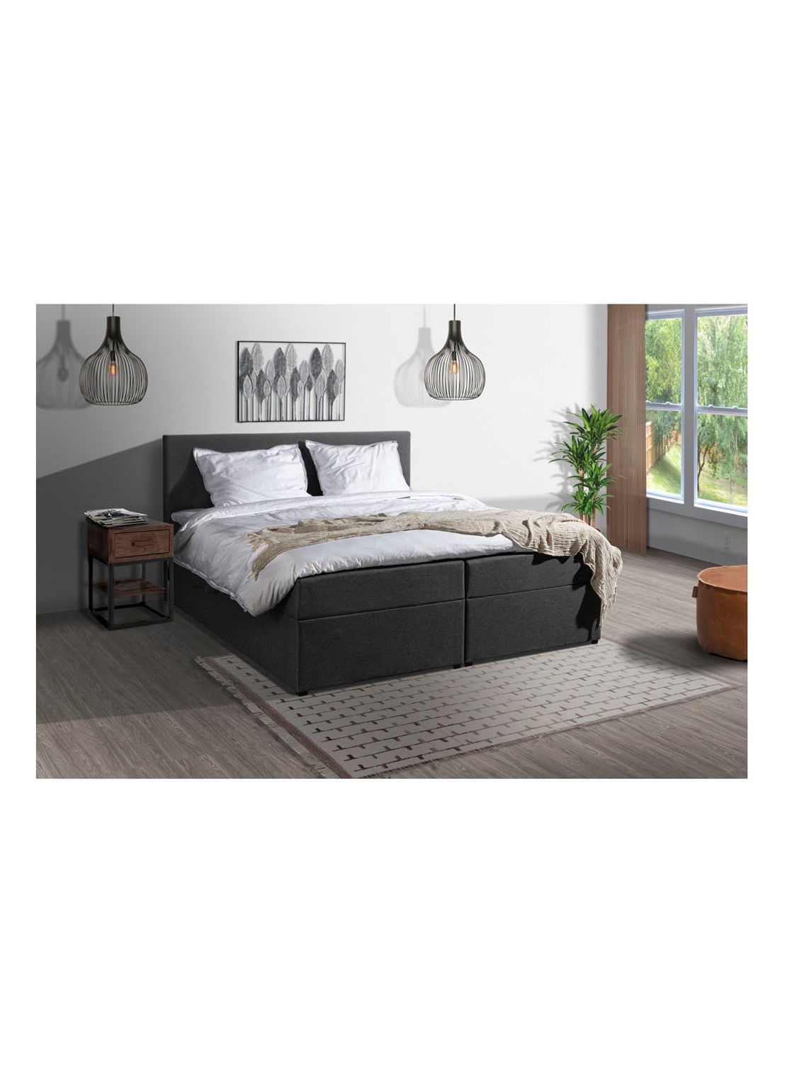 Bloemendaal Guardar Boxspring met opbergruimte inclusief matras en topper - detail 7 antraciet