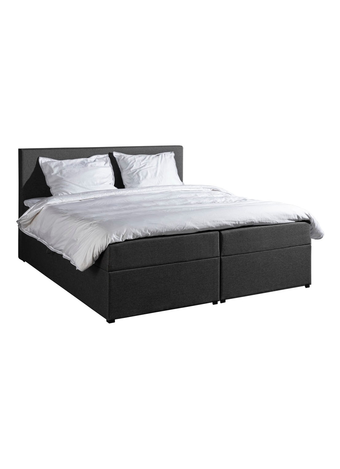 Bloemendaal Guardar Boxspring met opbergruimte inclusief matras en topper - voorkant antraciet