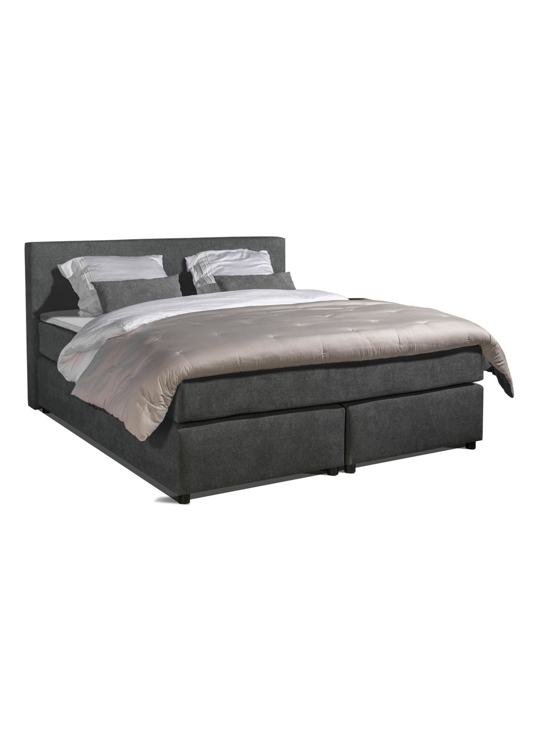 Bloemendaal Monza boxspring combinatie inclusief matras en topper  - voorkant 3 antraciet