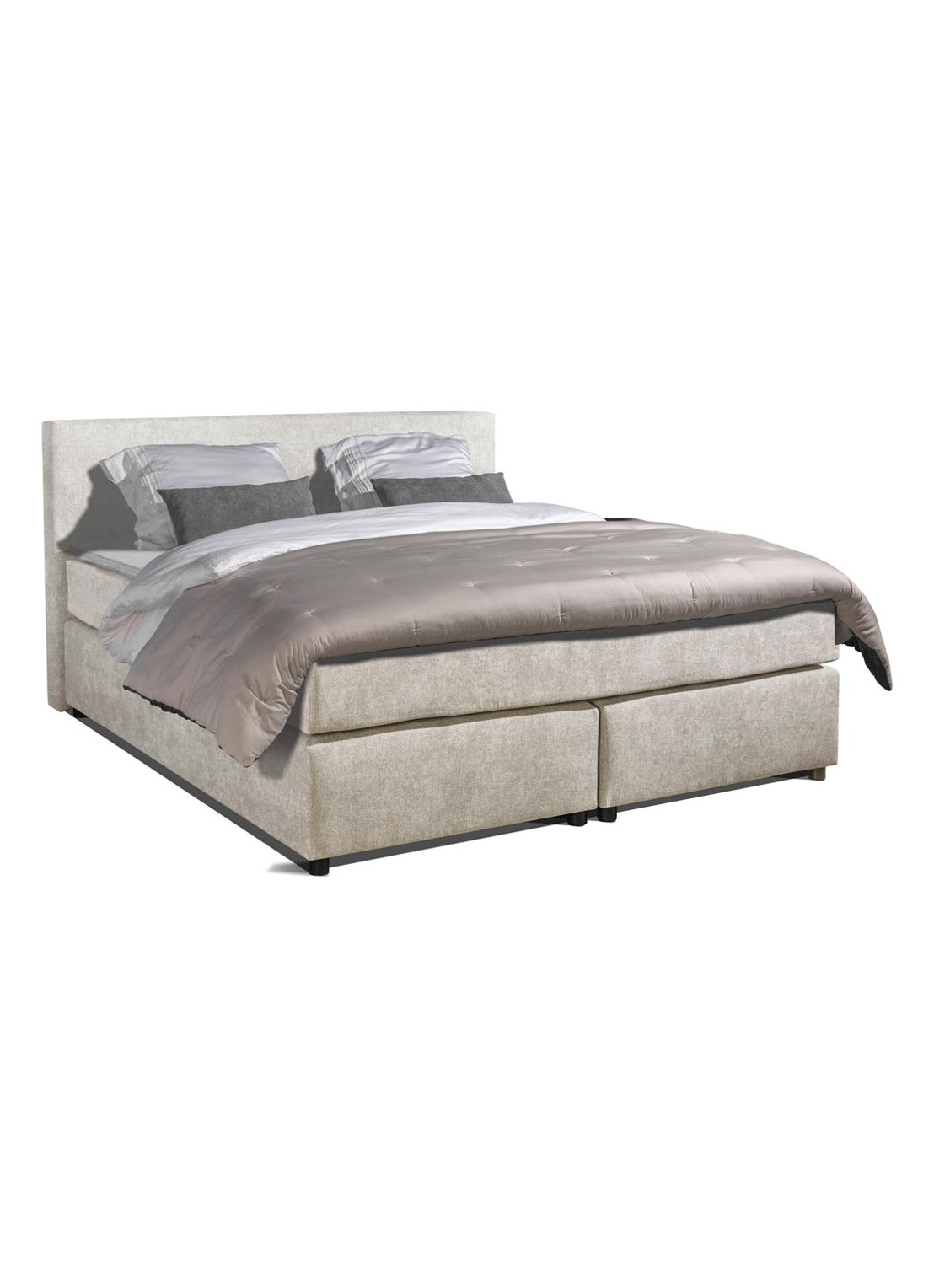 Bloemendaal Monza boxspring combinatie inclusief matras en topper  - voorkant 3 beige