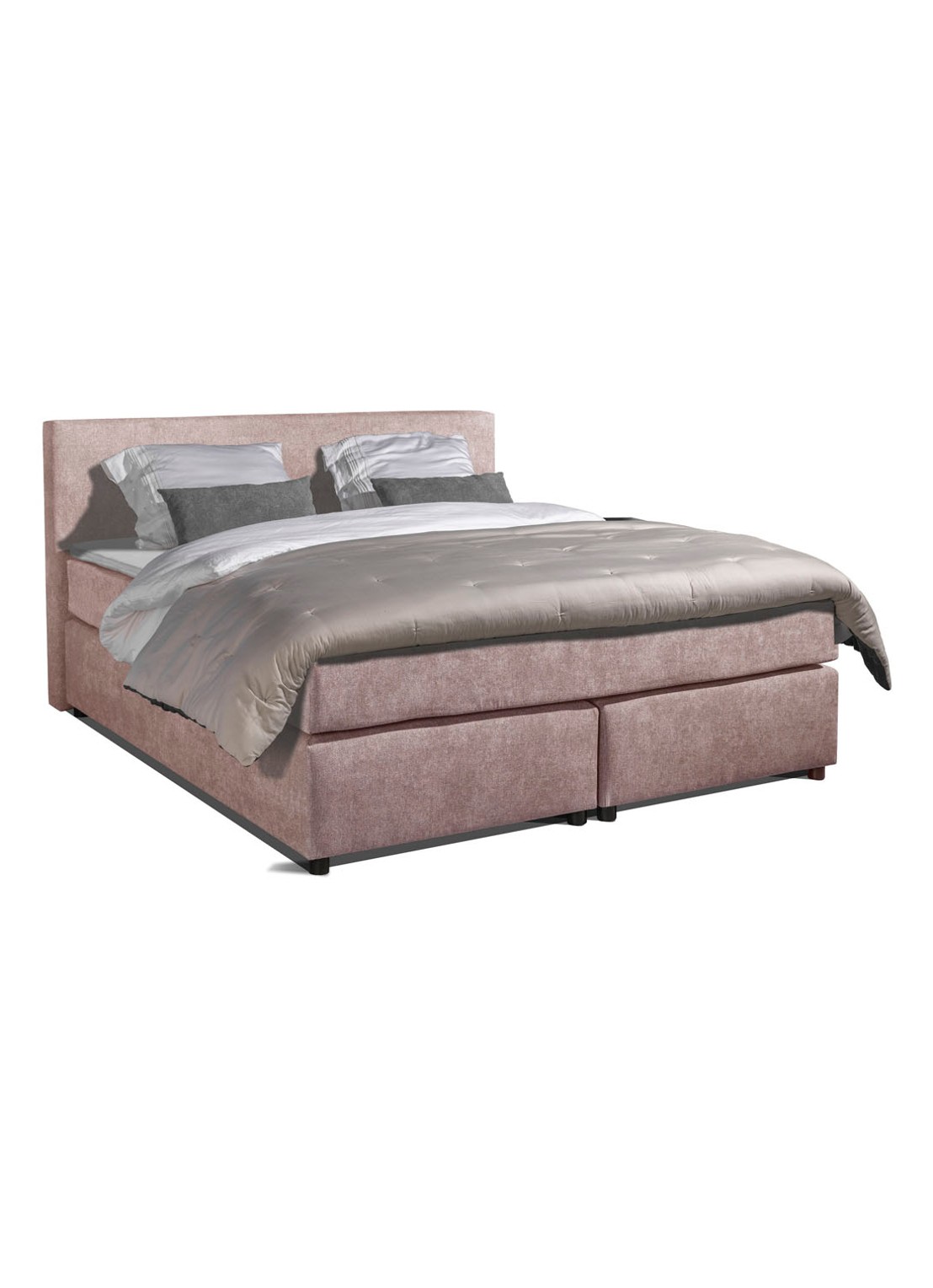 Bloemendaal Monza boxspring combinatie inclusief matras en topper  - voorkant 3 oudroze