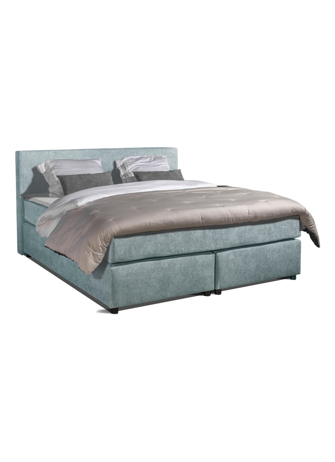 Bloemendaal Monza boxspring combinatie inclusief matras en topper  - voorkant 2 lichtblauw