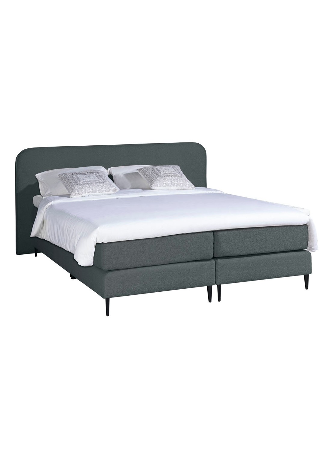Bloemendaal Treviso boxspring combinatie inclusief matras en topper    - voorkant 2 antraciet