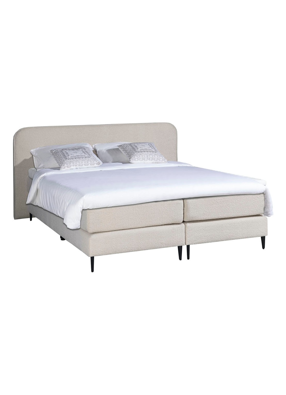 Bloemendaal Treviso boxspring combinatie inclusief matras en topper    - voorkant 2 beige