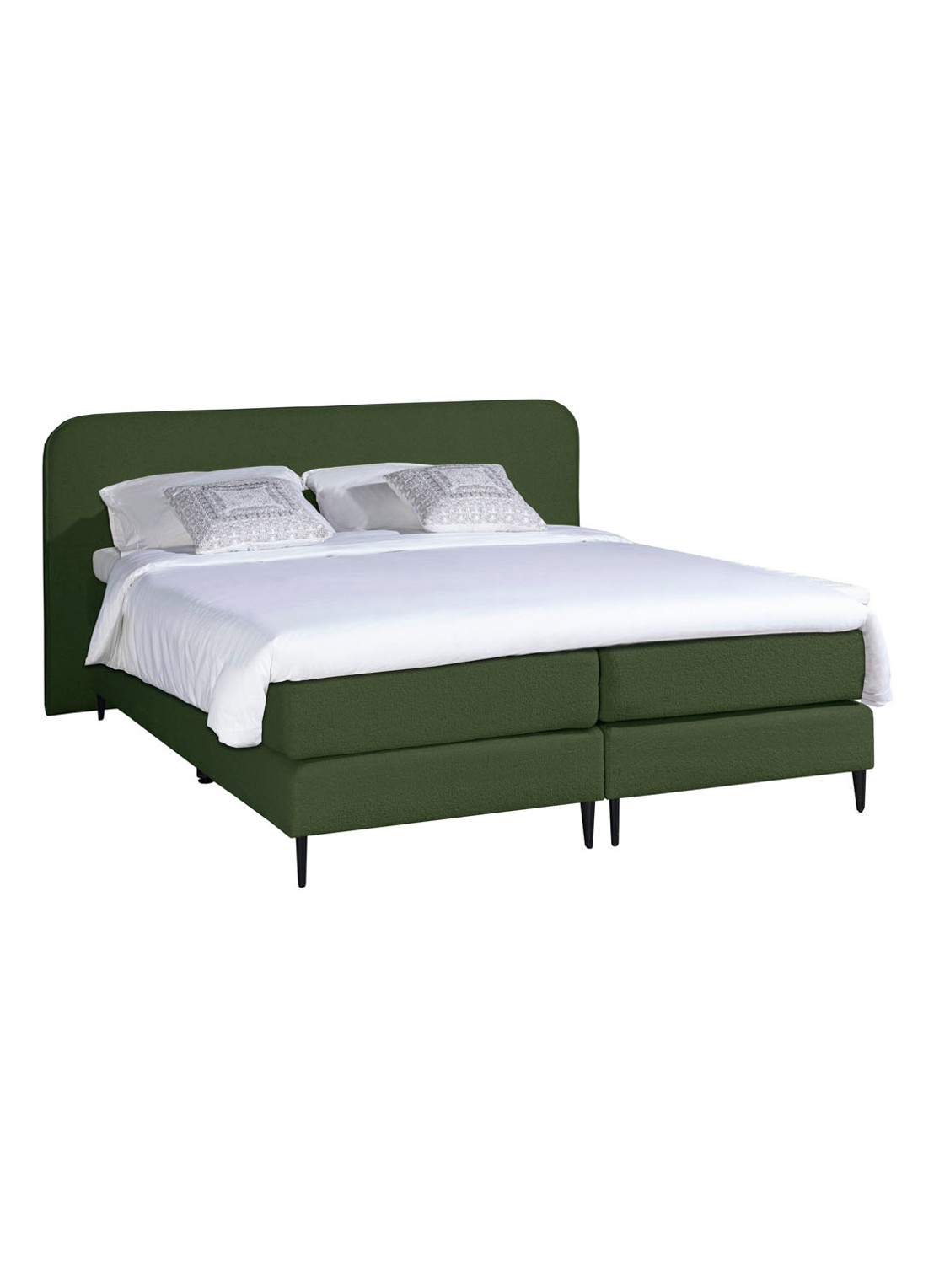 Bloemendaal Treviso boxspring combinatie inclusief matras en topper    - voorkant 2 groen