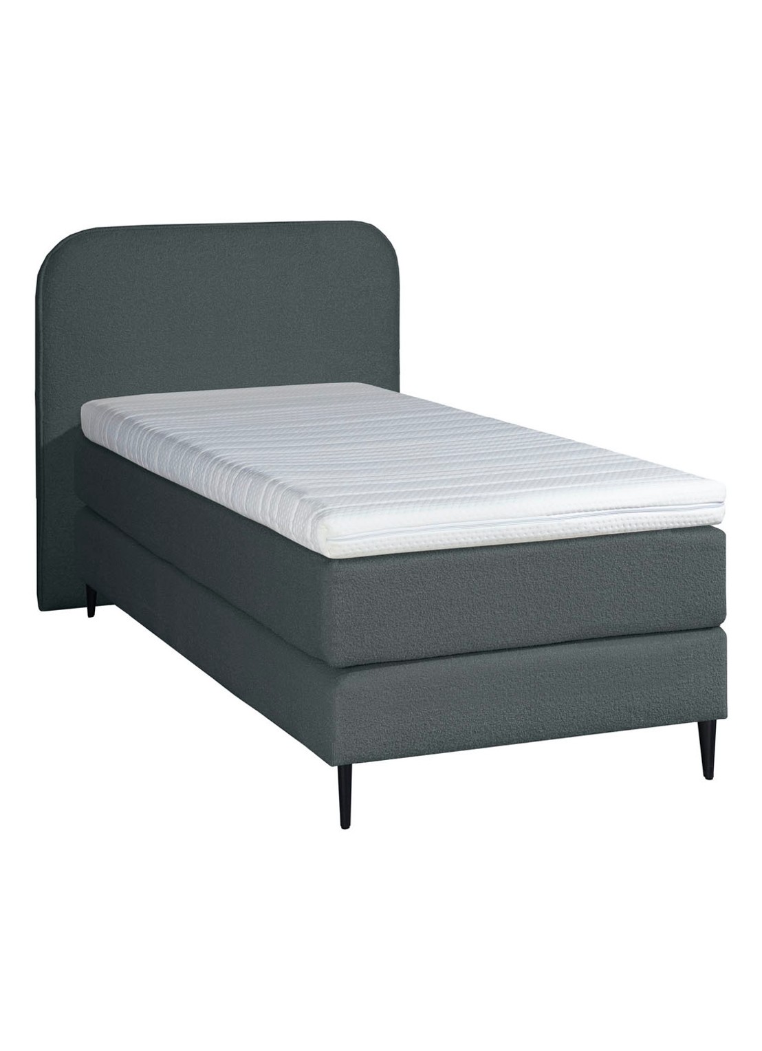 Bloemendaal Treviso eenpersoons boxspring combinatie inclusief matras en topper - voorkant 4 antraciet