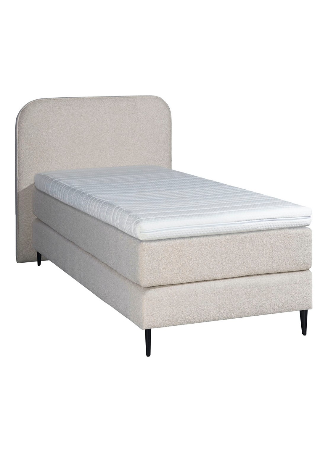 Bloemendaal Treviso eenpersoons boxspring combinatie inclusief matras en topper - voorkant beige