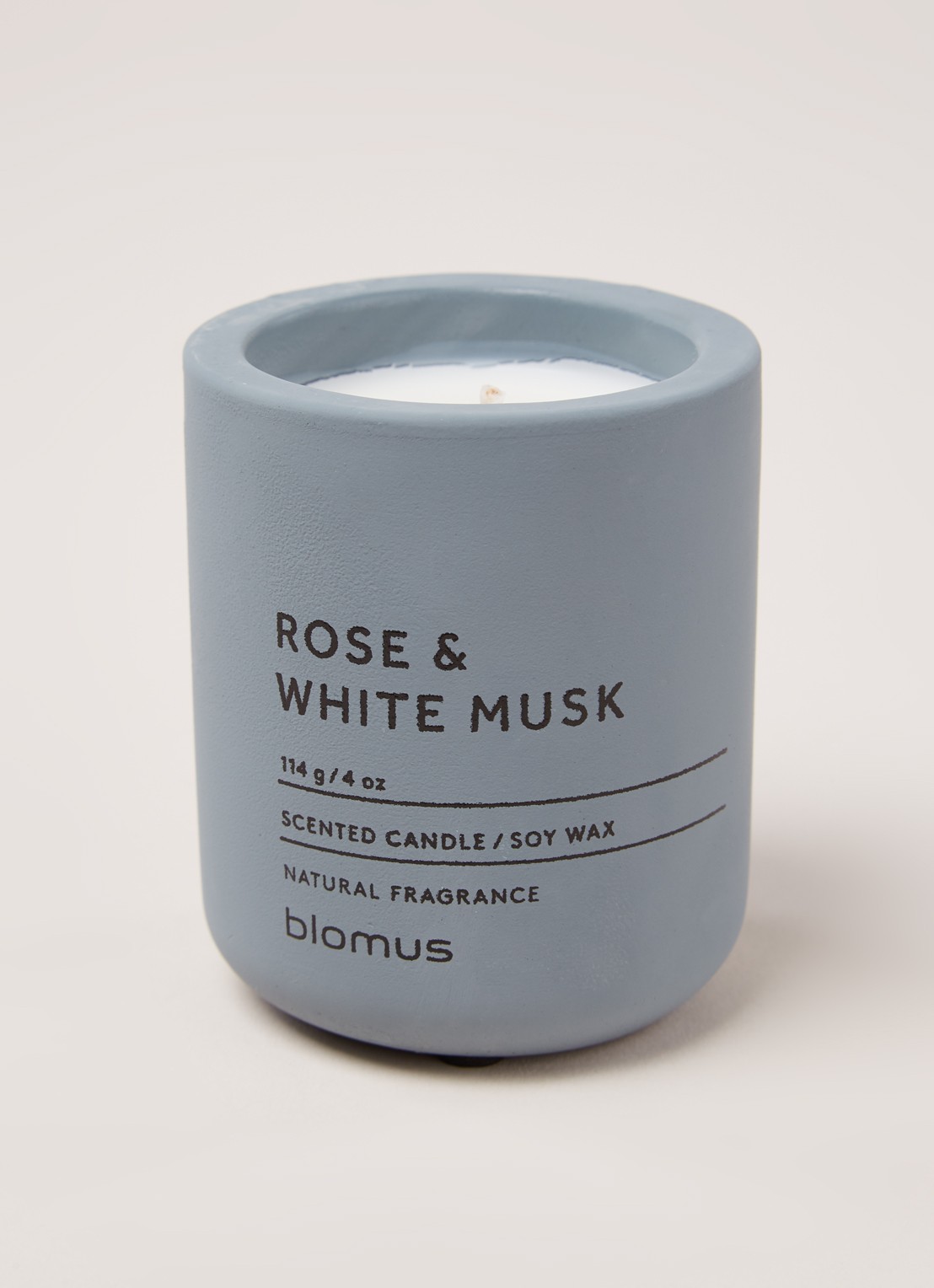Blomus Rose & White Musk S geurkaars - voorkant 3 blauwgrijs
