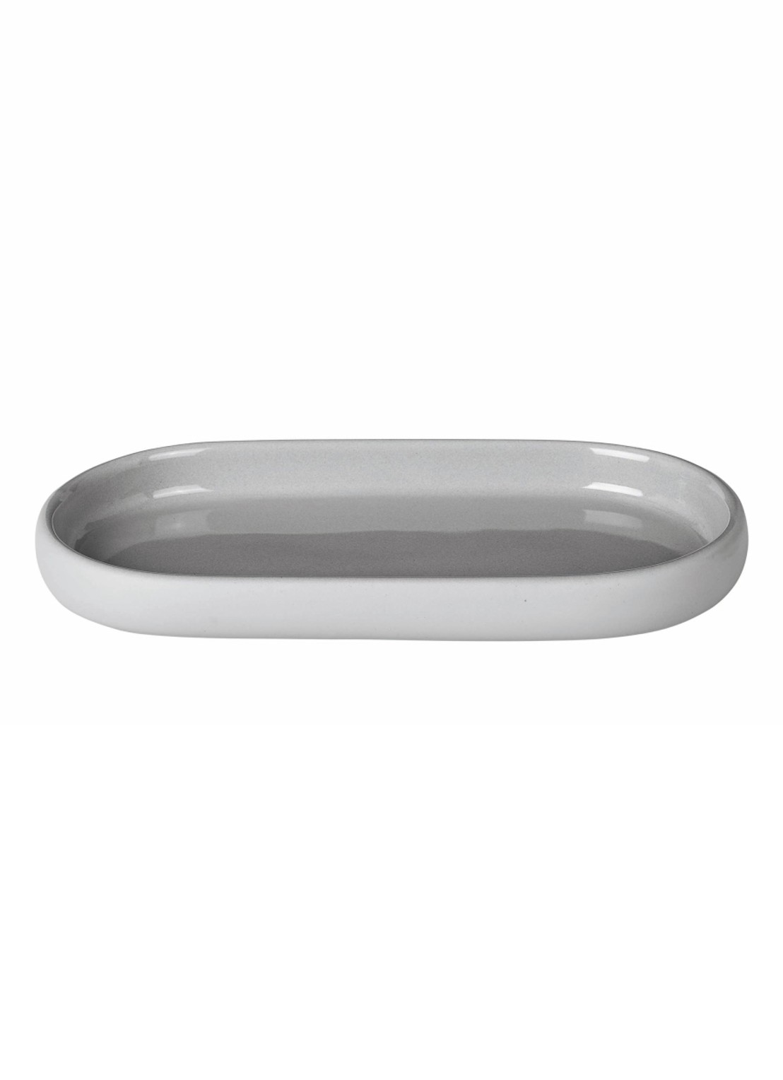 Blomus Sono zeepschaal van keramiek 19 cm - voorkant lichtgrijs