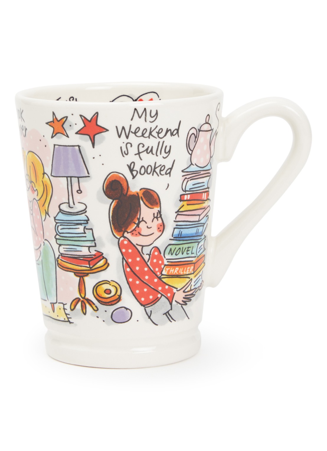 Blond Amsterdam Book Lover XL mok 50 cl - voorkant gebroken wit