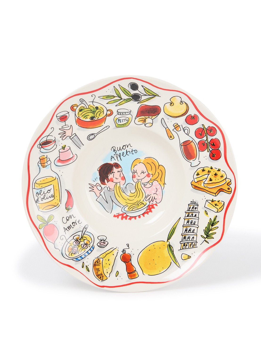 Blond Amsterdam Buon Appetito pastabord 24 cm - voorkant 3 gebroken wit