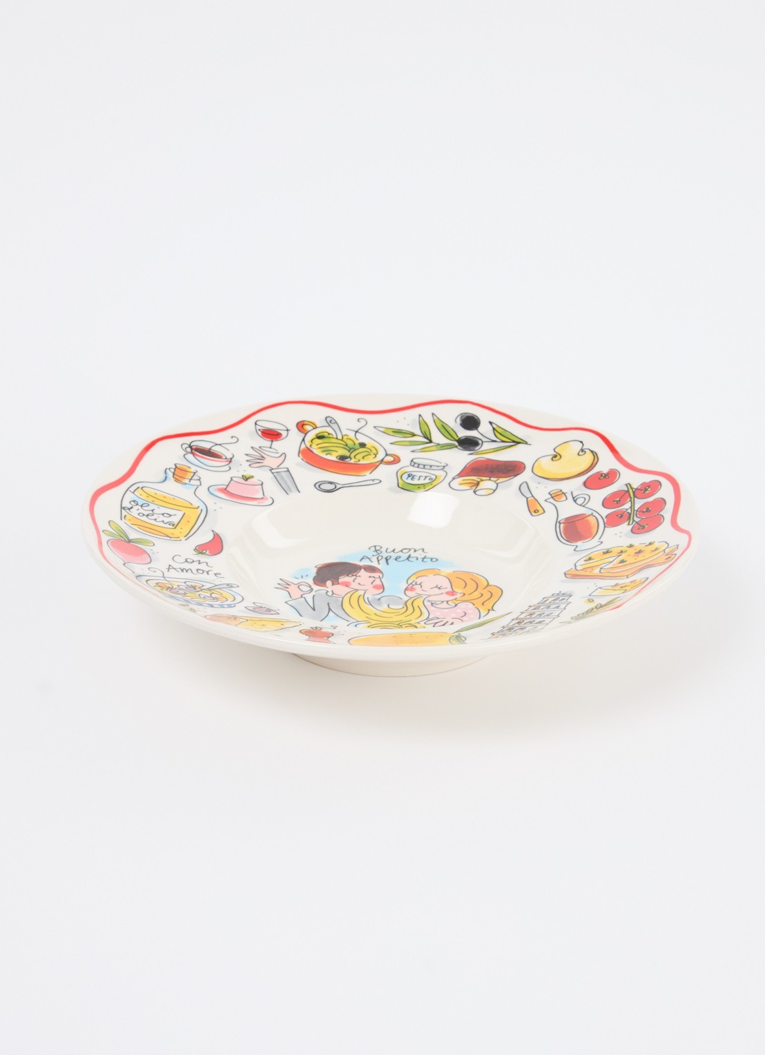 Blond Amsterdam Buon Appetito pastabord 24 cm - voorkant 4 gebroken wit