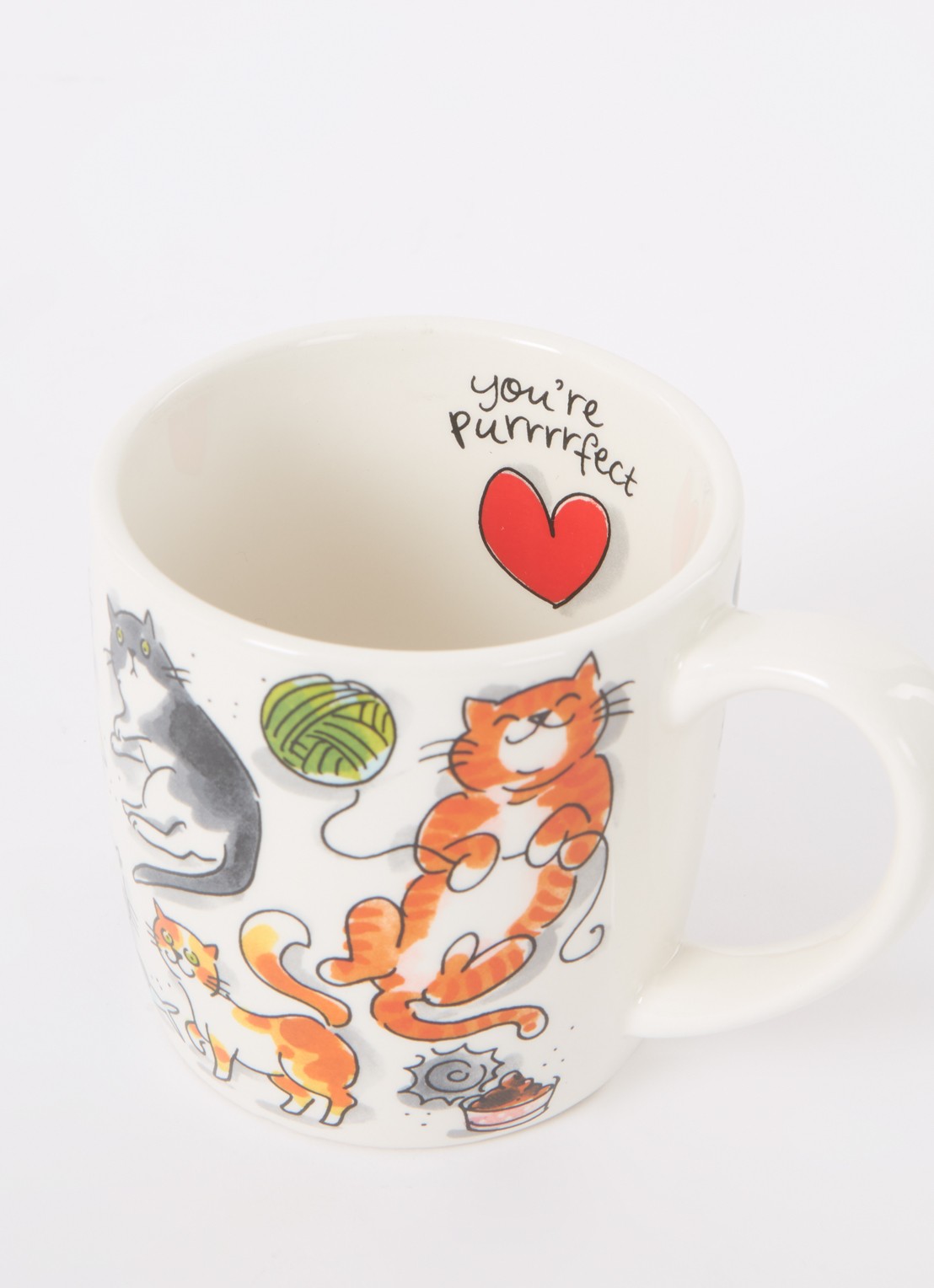 Blond Amsterdam Cat Love Chunky mok 50 cl - voorkant 2 gebroken wit