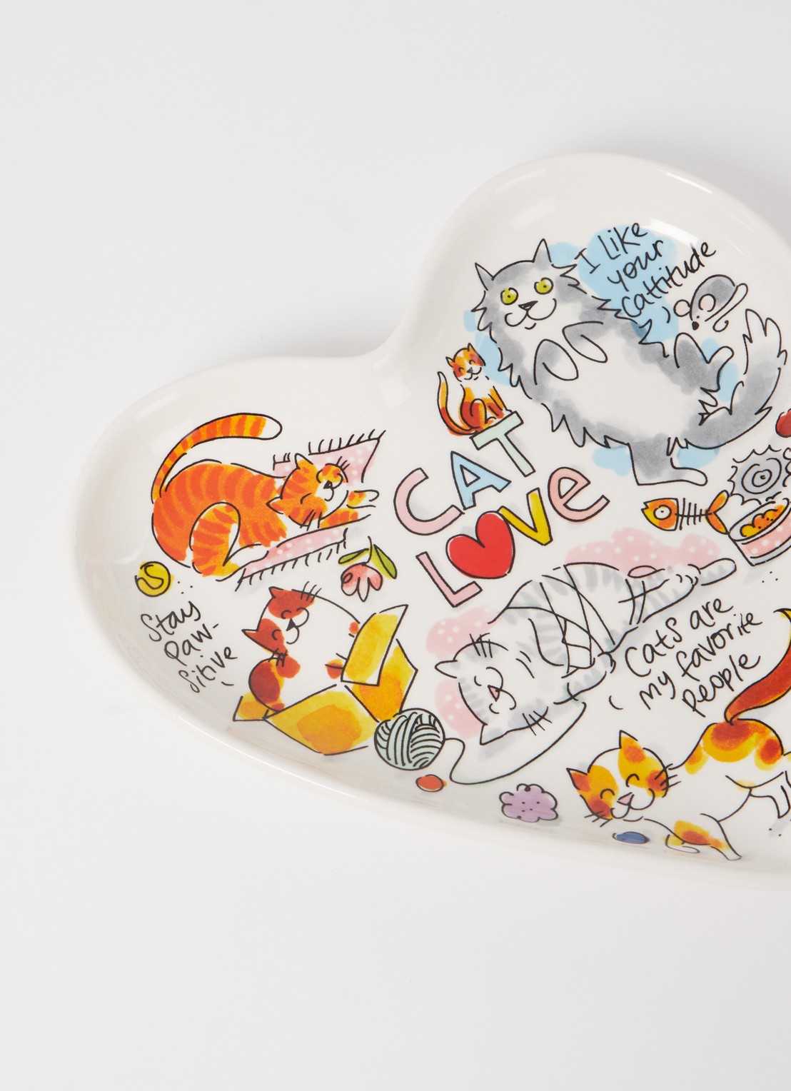 Blond Amsterdam Cat Love serveerschaal 22 cm - detail multicolor