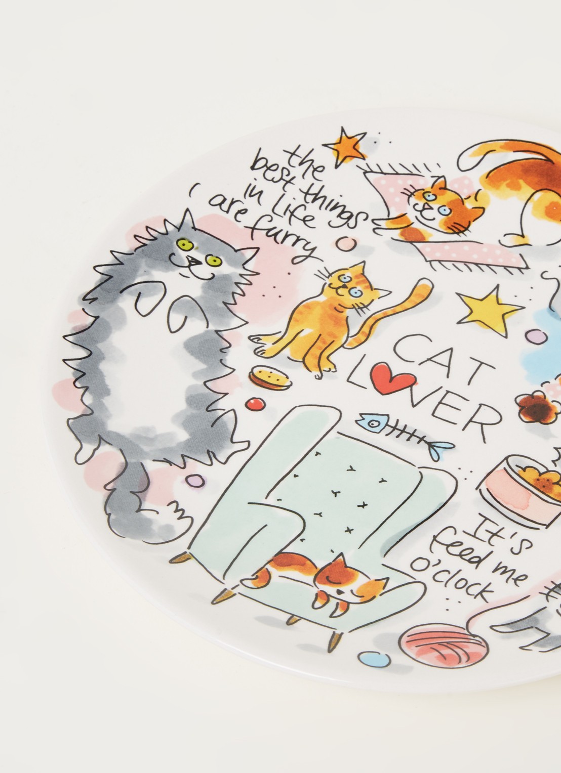 Blond Amsterdam Cat Lover ontbijtbord 22 cm - detail multicolor