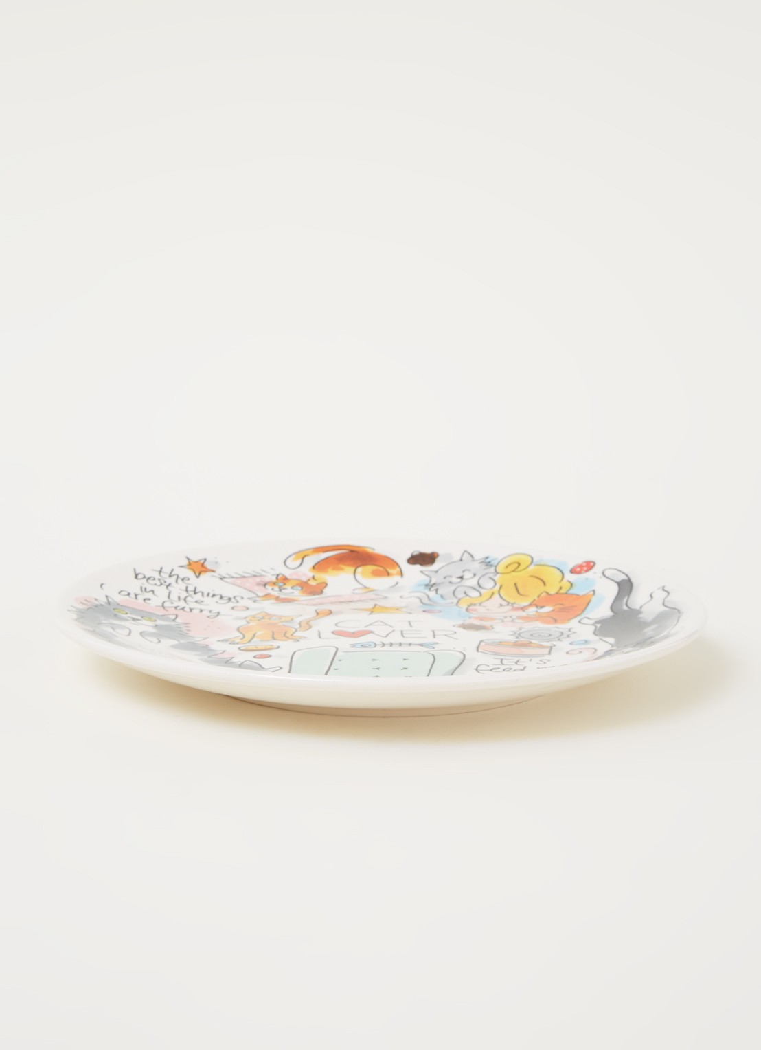 Blond Amsterdam Cat Lover ontbijtbord 22 cm - voorkant 3 multicolor