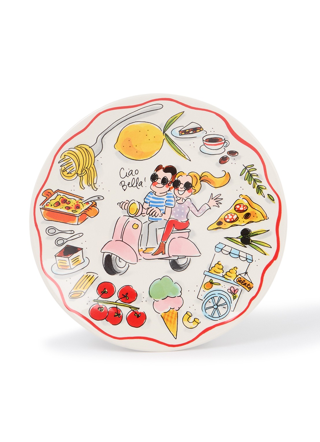 Blond Amsterdam Ciao Bella dinerbord 22 cm - voorkant gebroken wit