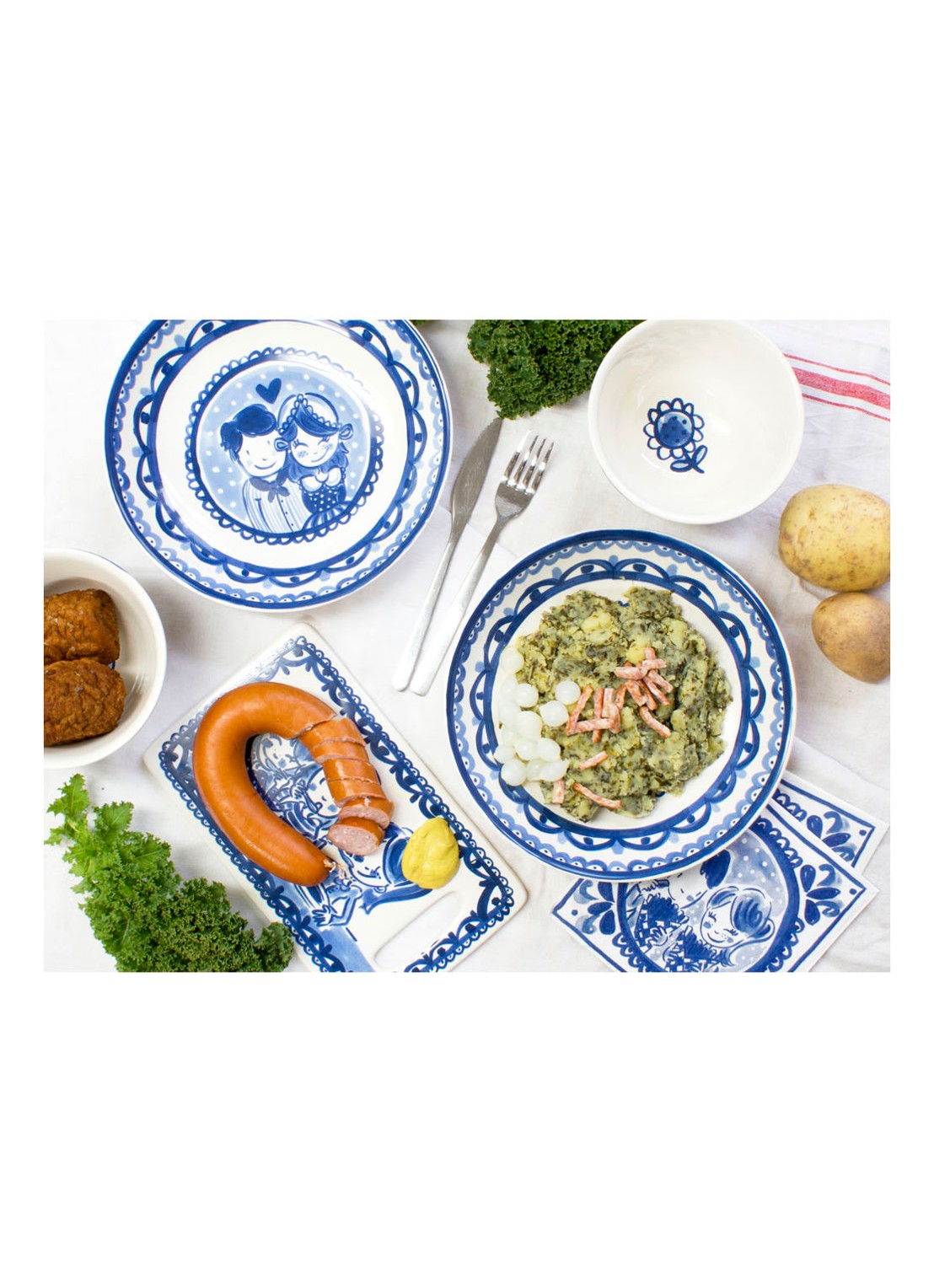 Blond Amsterdam Delfts Blond kom 13,5 cm - detail blauw