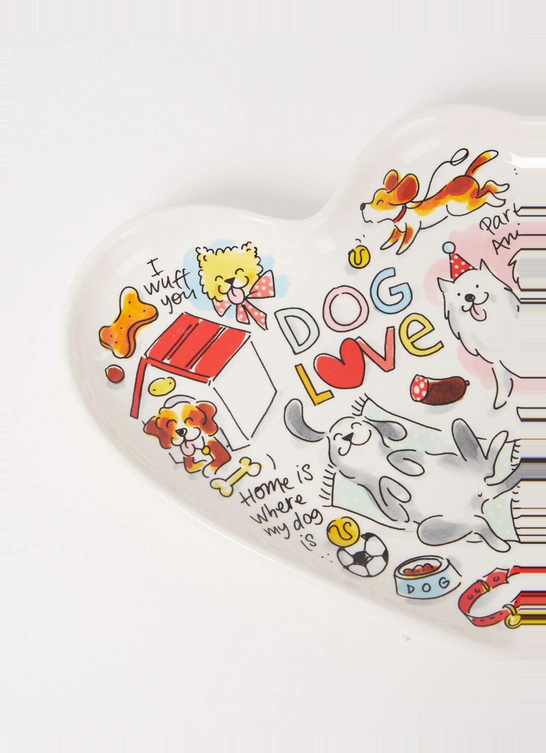 Blond Amsterdam Dog Love serveerschaal 22 cm - detail multicolor
