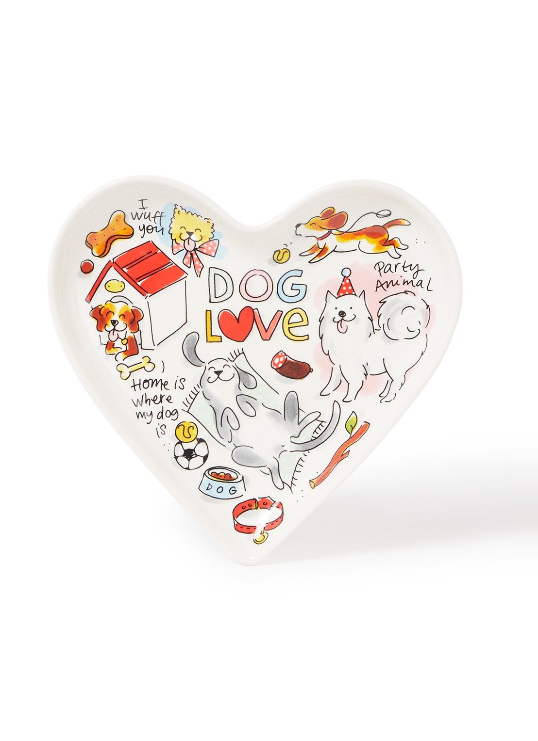 Blond Amsterdam Dog Love serveerschaal 22 cm - voorkant 2 multicolor