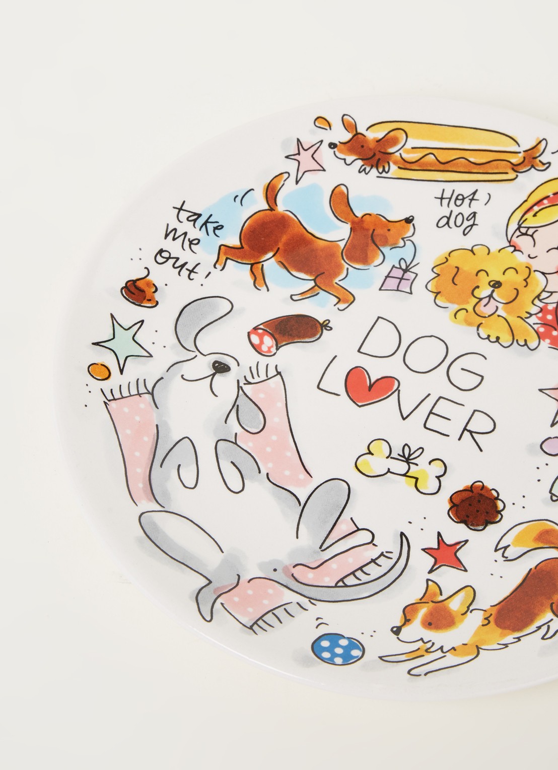 Blond Amsterdam Dog Lover ontbijtbord 22 cm - detail multicolor