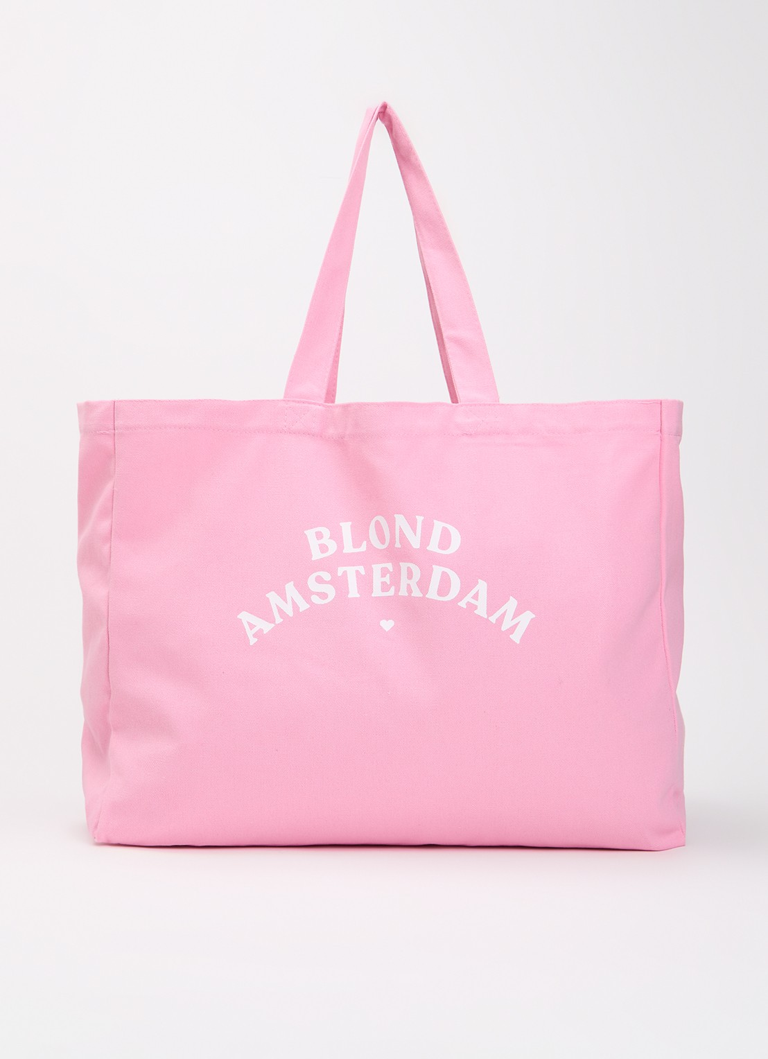 Blond Amsterdam Even Bijkletsen shopper van canvas - voorkant roze