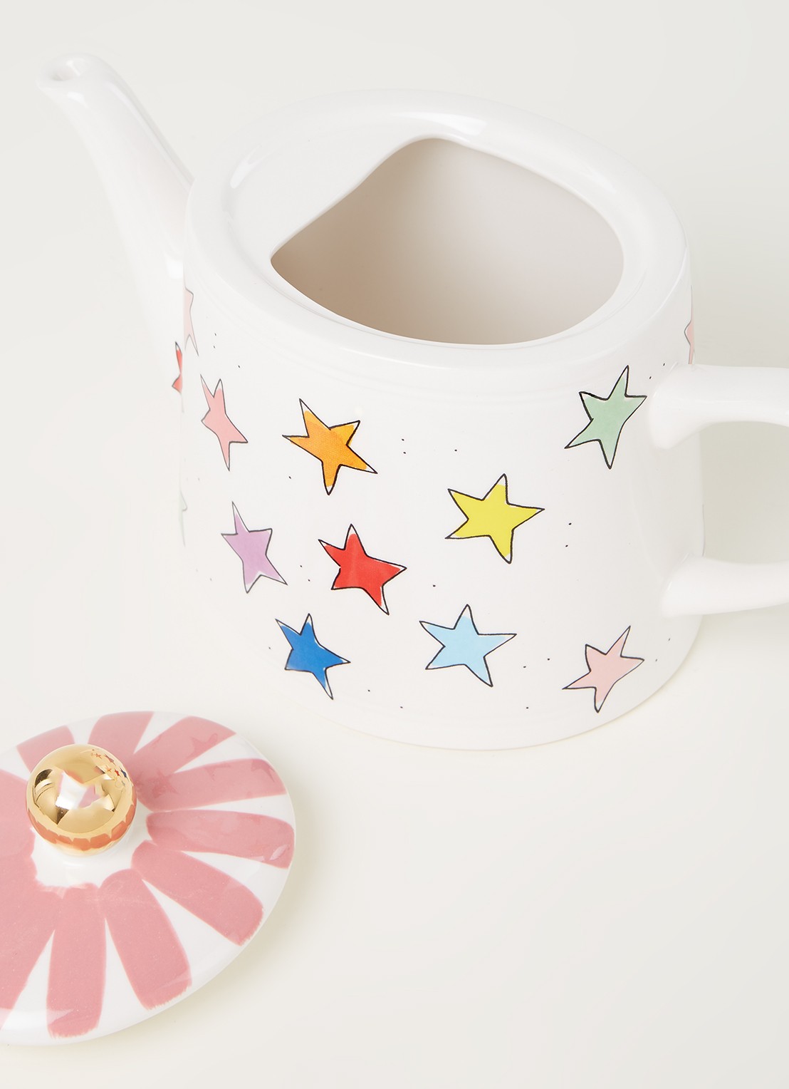 Blond Amsterdam Even Bijkletsen Star Mix theepot 1,5 liter - detail wit