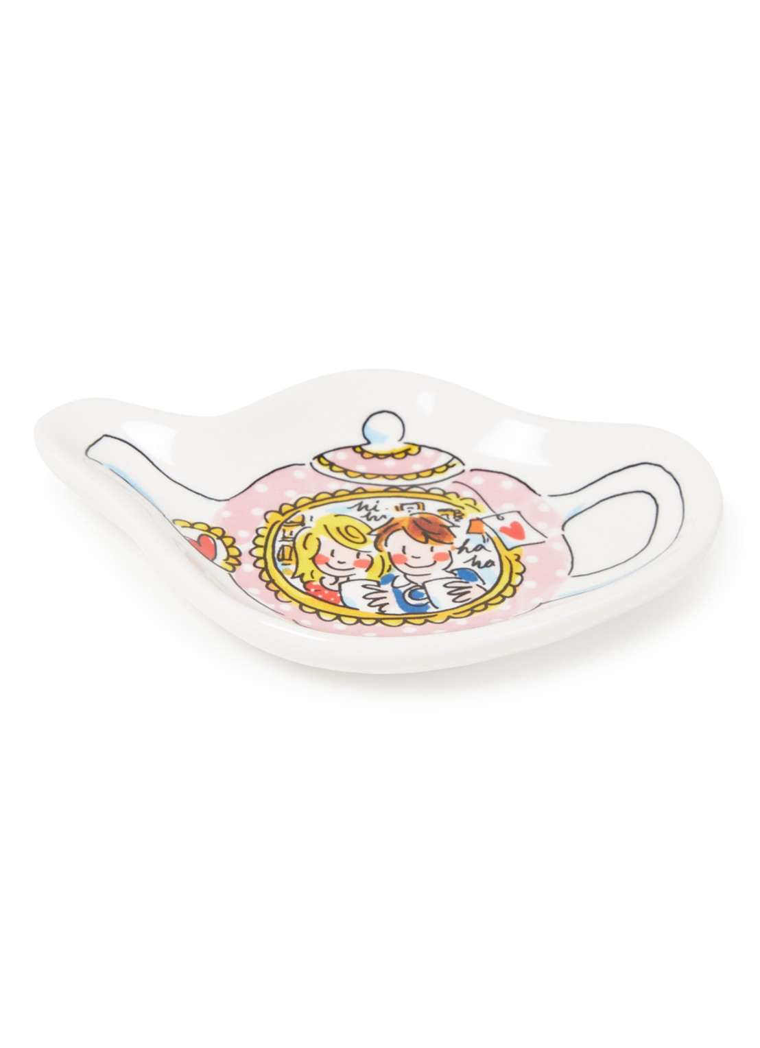 Blond Amsterdam Even Bijkletsen Teatime theetipje 12 cm  - voorkant wit