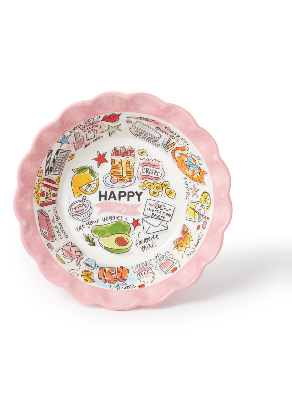 Blond Amsterdam Happy Besties serveerschaal 23,5 cm - voorkant 2 lichtroze