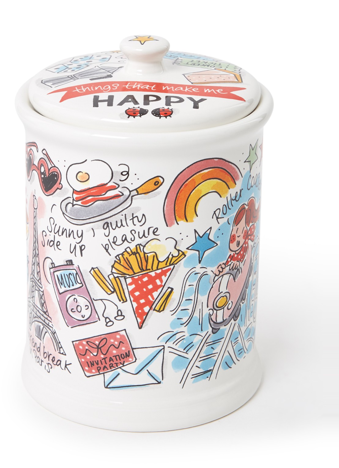 Blond Amsterdam Happy voorraadpot 17 cm - voorkant multicolor